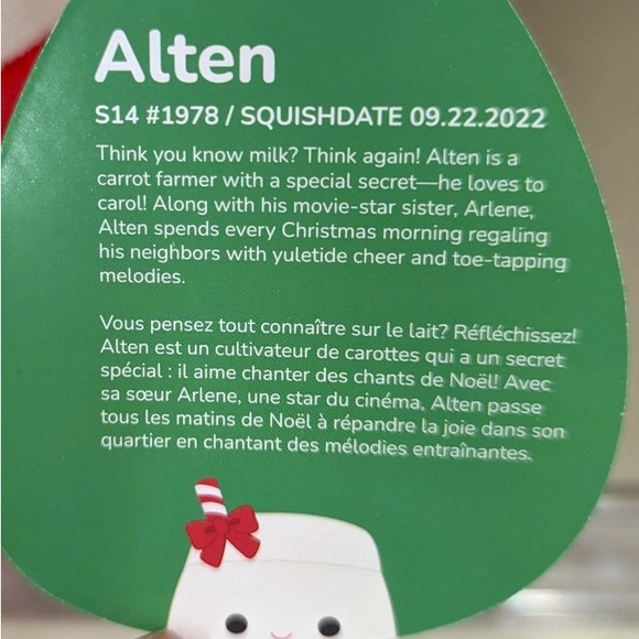 NWOT Alten squishmallow!! Milk for Santa - Picture 4 of 4